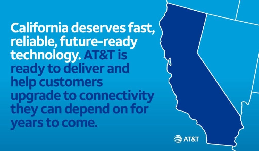 AT&T promotes its desire to replace analog technology with digital servces in California.