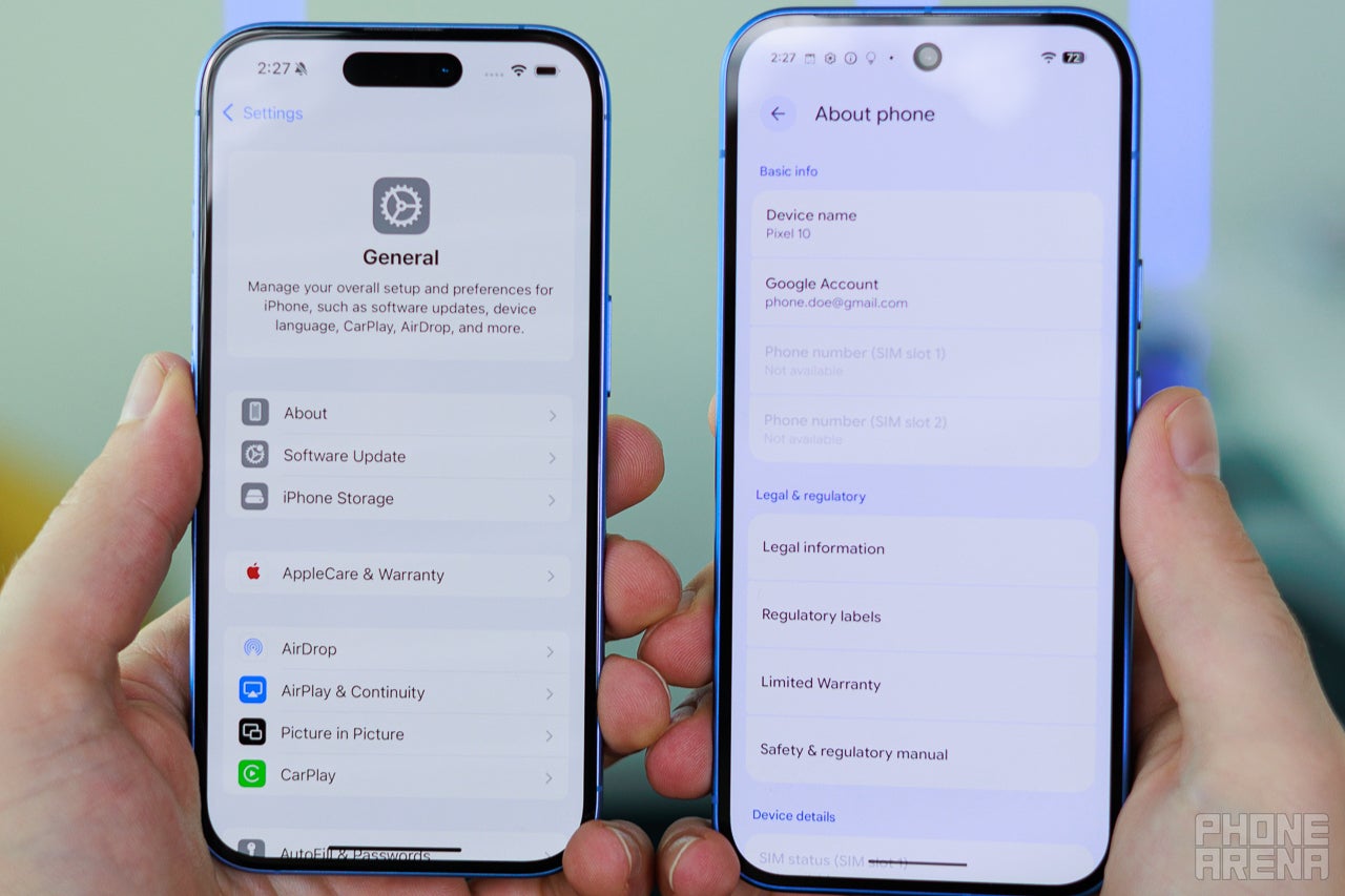 iPhone settings