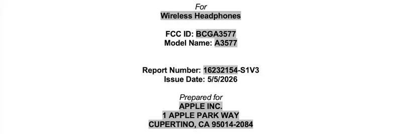 The model number is different from the AirPods Max 2 one | Image by FCC - Mysterious Apple headphones appear in FCC listing