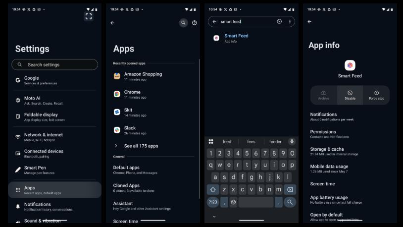You can simply disable the Smart Feed app | Image by 9to5Google - Motorola phones might be monetizing Amazon links without your knowledge