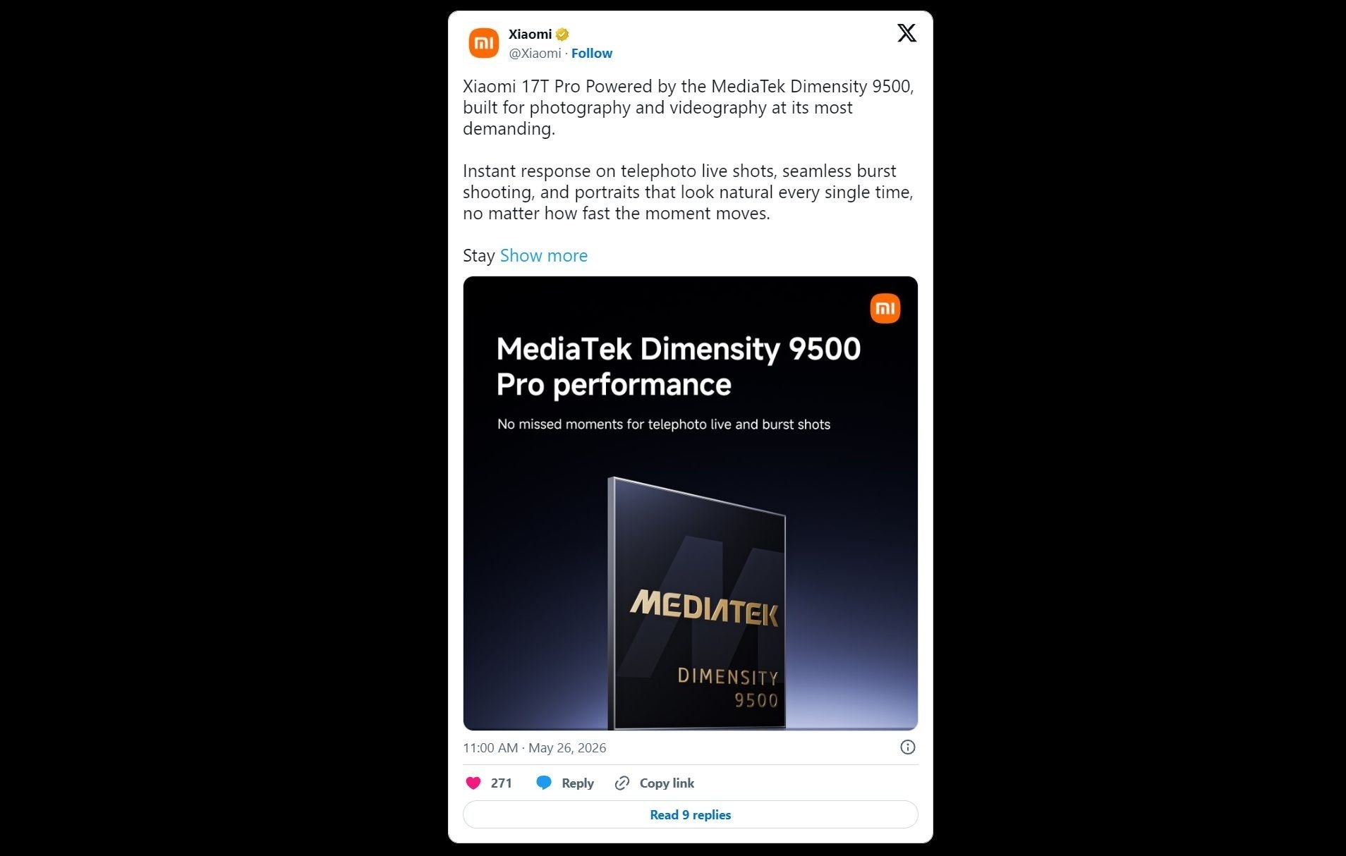 Xiaomi jumped the rumor mill and announced the silicon inside the Xiaomi 17T Pro | Image by X - Xiaomi just teased a massive 7,000 mAh phone ready for global debut