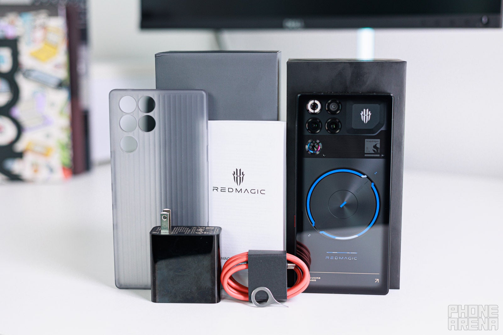 The RedMagic 11S Pro comes with an 80W charger, cable and a case in the box. | Image by PhoneArena - I used the most powerful phone in existance, and it&rsquo;s neither a Galaxy, nor an iPhone