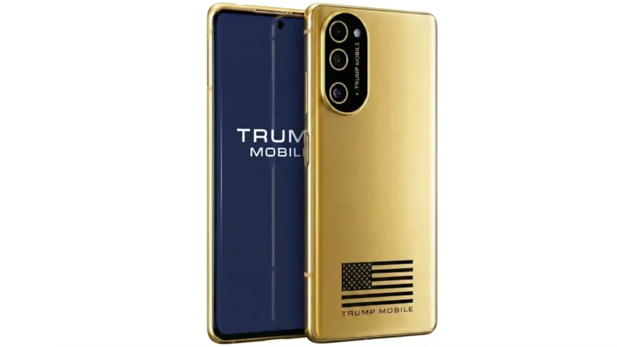 The Trump T1 Phone pales in comparison. | Image by Trump Mobile - This is the 24-karat gold $11,000 Trump phone that is actually an iPhone 17 Pro Max