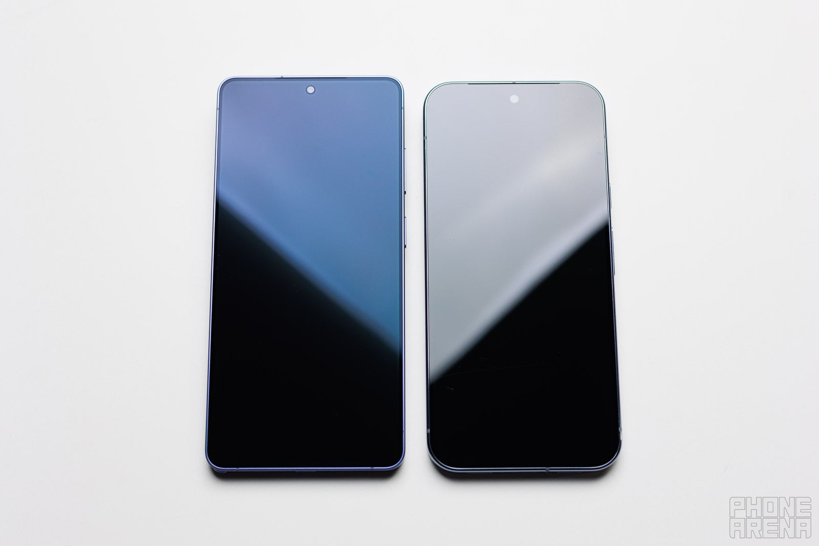 Galaxy S26 Ultra vs Pixel 10 Pro XL - screen off | Image by PhoneArena - Still the best? Galaxy S26 Ultra anti-reflection glass tested!
