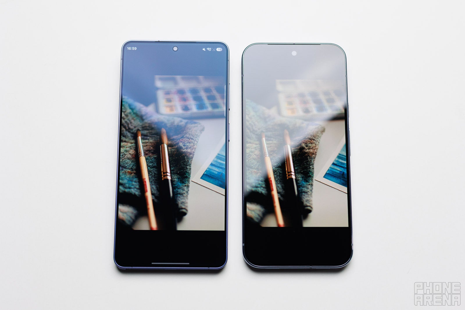 Galaxy S26 Ultra vs Pixel 10 Pro XL - screen on | Image by PhoneArena - Still the best? Galaxy S26 Ultra anti-reflection glass tested!