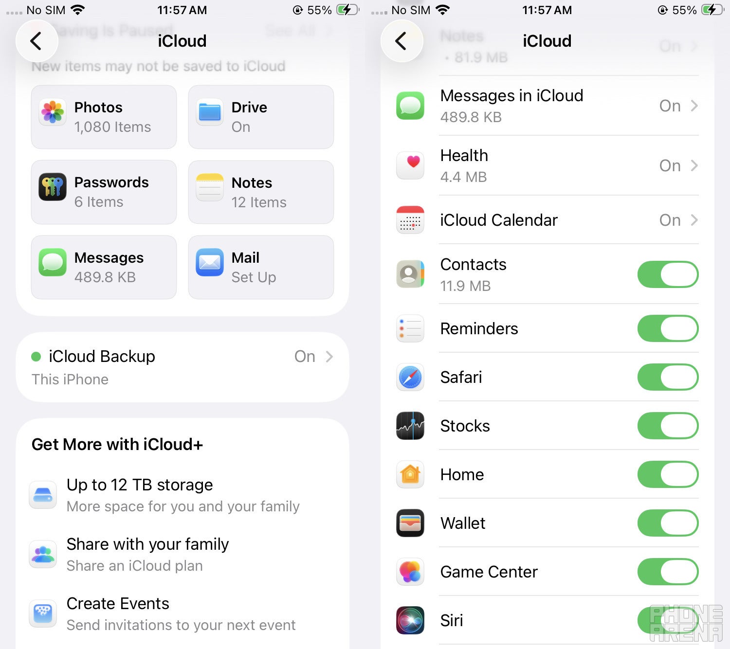 iCloud backup feature.