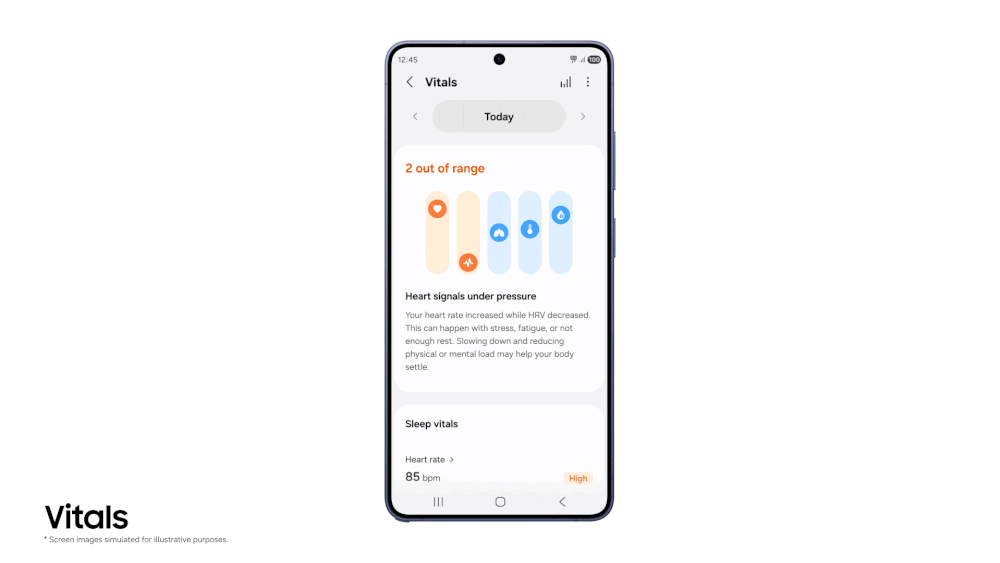 A demo of how vitals look like. | Image by Samsung - Your next Galaxy Watch may make the Apple Watch feel a decade old