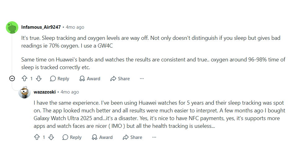 The Galaxy Watch and Samsung Health experience hasn't been fun for everyone. | Image by Infamous_Air9247 - Your next Galaxy Watch may make the Apple Watch feel a decade old