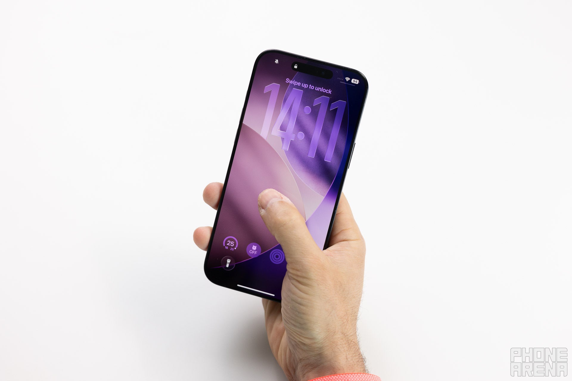 Thumb reach on the iPhone 16 Pro Max. | Image by PhoneArena - iPhone 16 Pro Max Size Guide: How does it compare to the iPhone 17 Pro Max with its camera plateau?