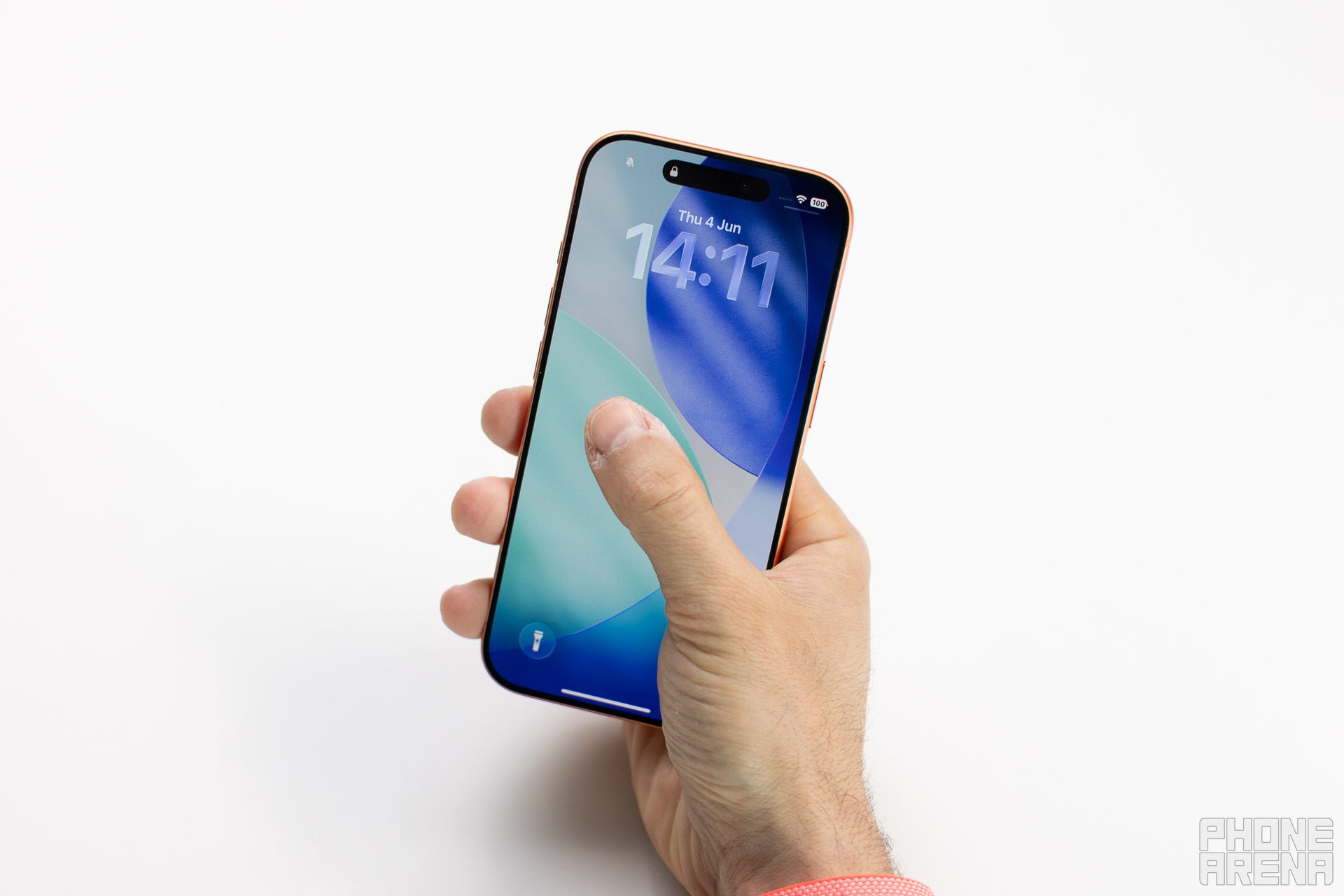 Thumb reach on the iPhone 17 Pro. | Image by PhoneArena - iPhone 16 Pro Max Size Guide: How does it compare to the iPhone 17 Pro Max with its camera plateau?