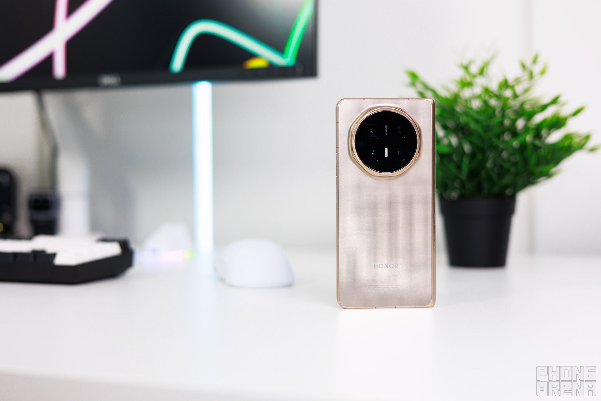 You can get one even if you're in the US, but you'll have to import it. | Image by PhoneArena - Honor Magic V6 with biggest battery on a foldable will surely make the iPhone Ultra shiver and fold