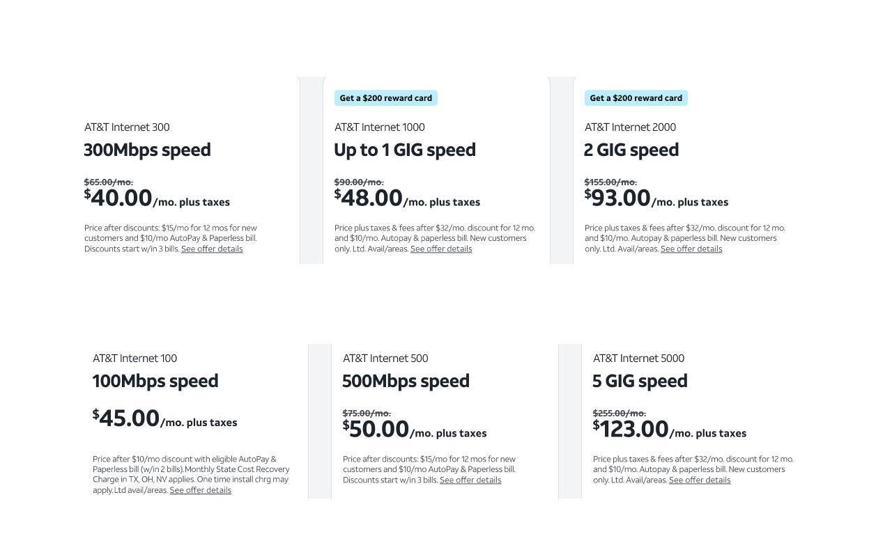 at&amp;amp;T new fiber wireless plans