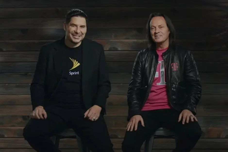 Marcelo Claure, former Sprint CEO, on the left. | Image by T-Mobile - T-Mobile's digital era gets closer: employees axed, stock near 52-week low, customers bolt