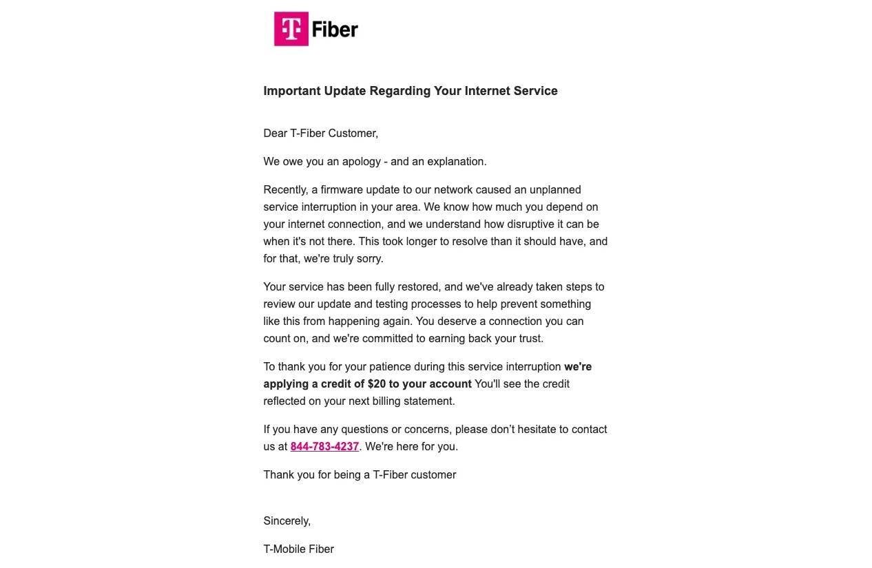 T-Mobile fiber credit