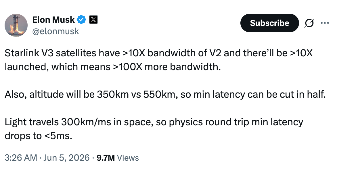 spacex starlink threaten at&T verizon fiber cable