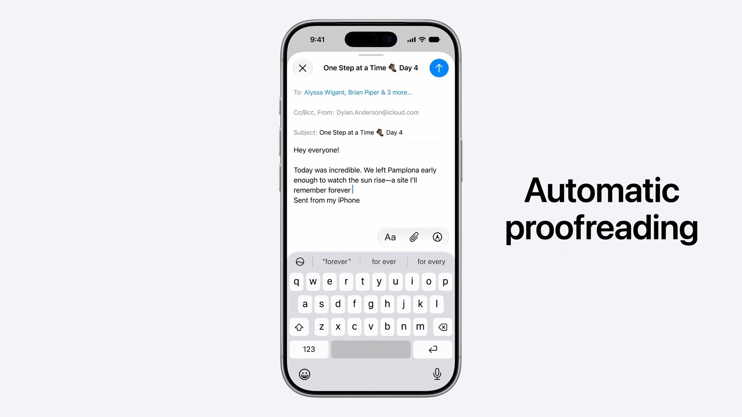 Siri AI can tap into Writing Tools and polish your drafts. Or create them from scratch, tailored to the specific person you're writing to. | Image by Apple - New and smarter Siri AI now lives inside Dynamic Island and knows you personally