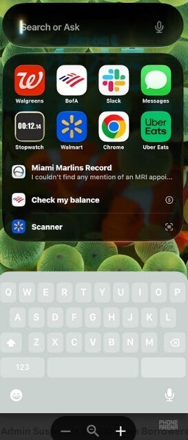 Screenshot showing Siri AI.