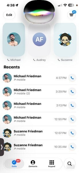 Siri AI screenshot.
