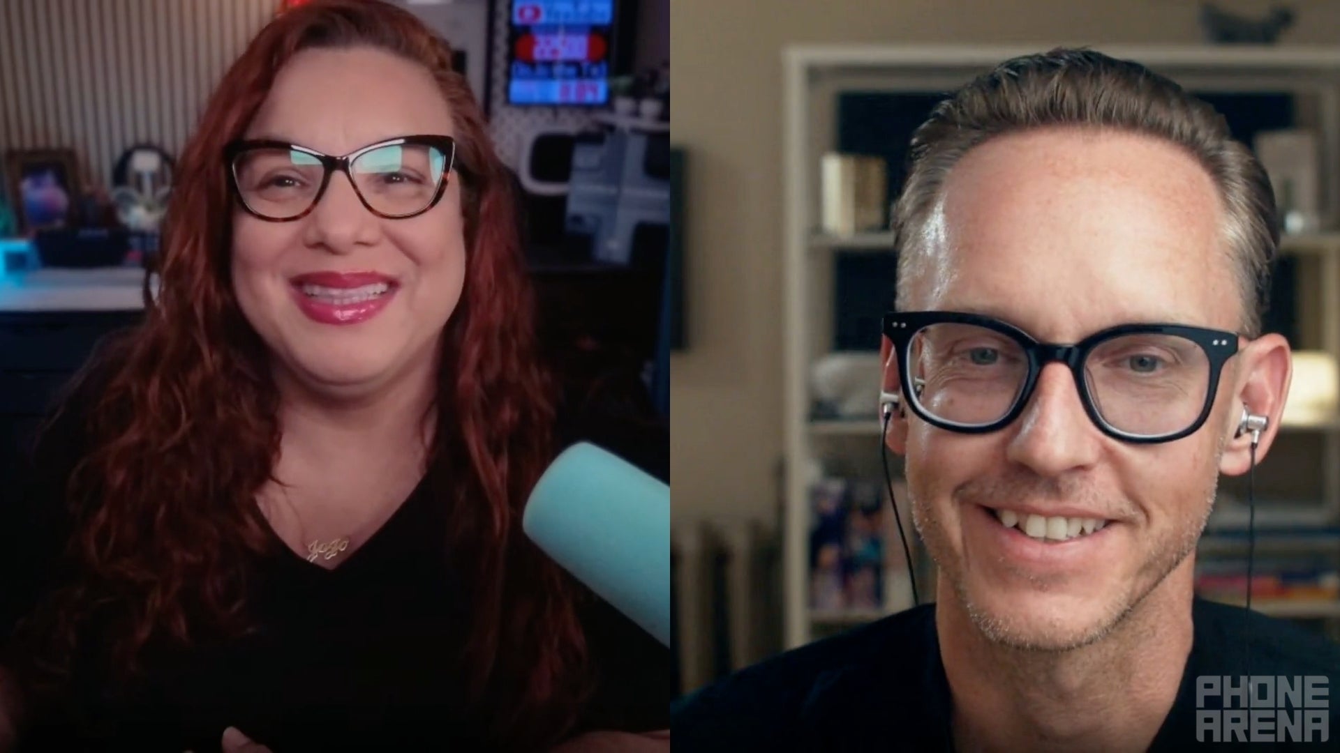 Joseph Hofer and Johanna Romero on a video call during the interview.