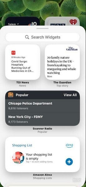 Screenshot shows widget menu in iOS 27 beta 1.