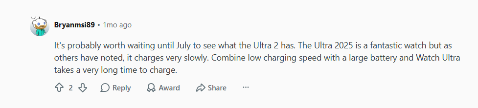 Users yearn for faster charging. | Image by Bryanmsi89 - The Galaxy Watch Ultra 2 may get the upgrade it deserves after all