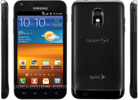 Press shots of the Samsung Epic Touch 4G leak with the September 9 date on the homescreen