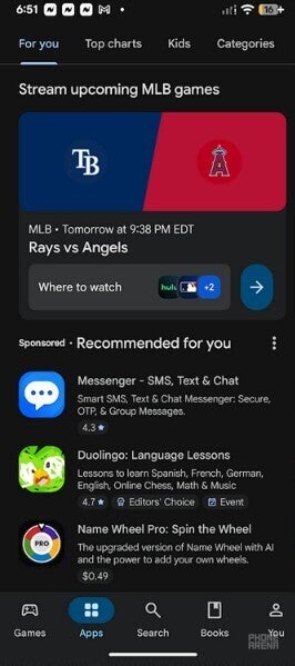Screenshot of Google Play Store.