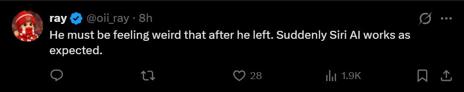 One of the more polite reactions to seeing Giannandrea at WWDC. | Image by X - WWDC had an unexpected ex-Apple employee in the crowd