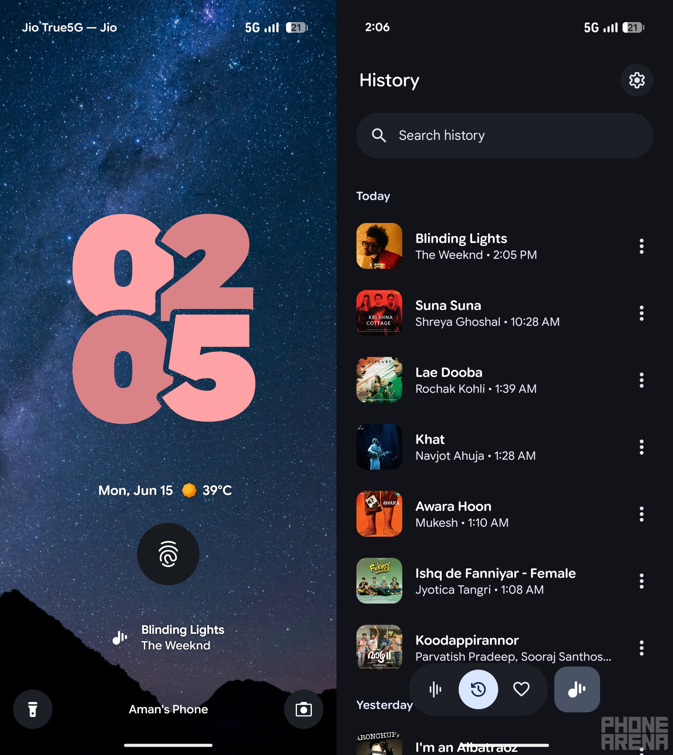 The Now Playing app.