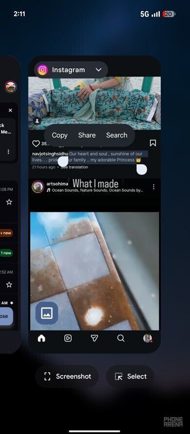 Overview selection feature of Pixel 10.