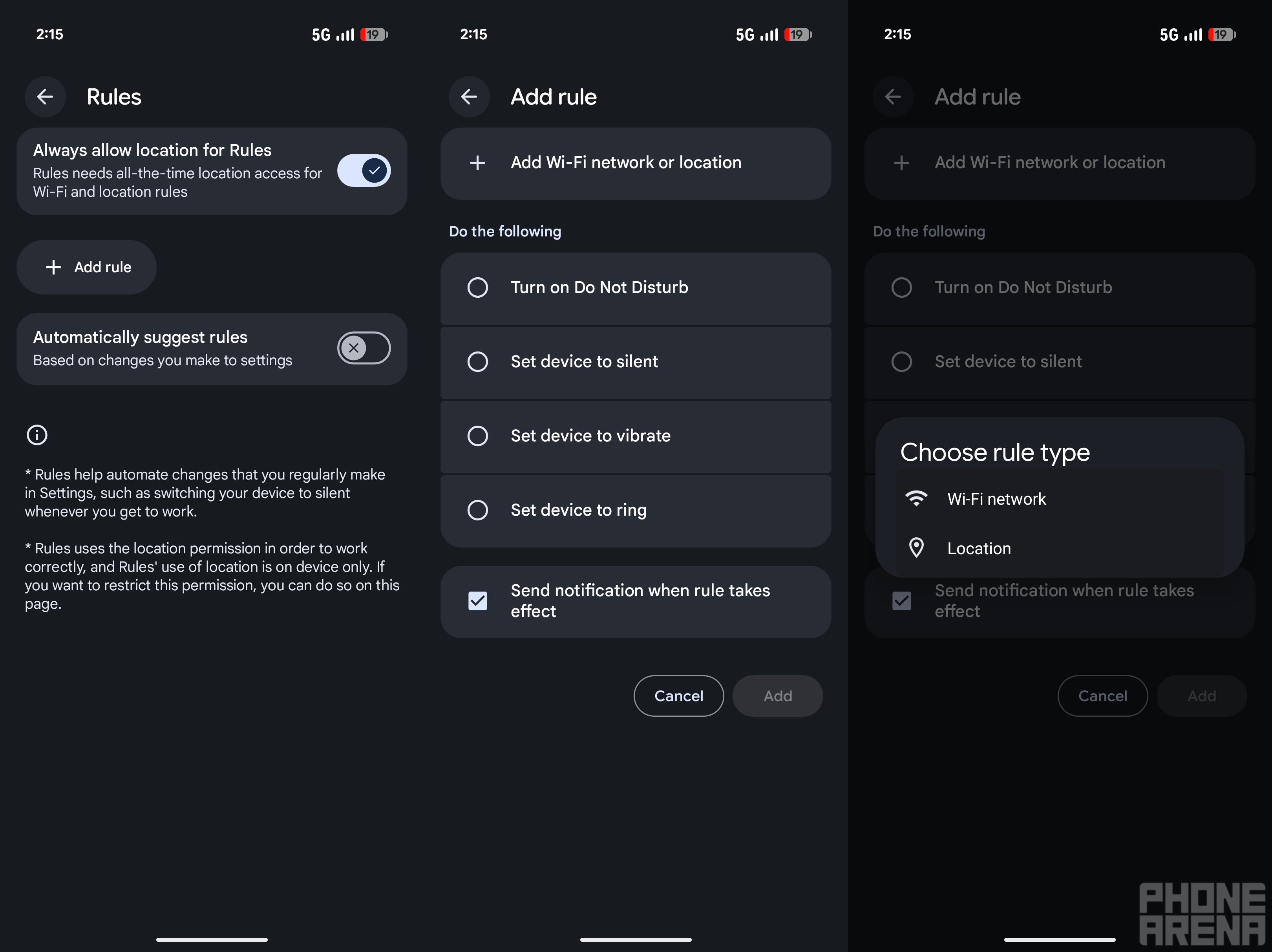 Rules feature of Pixel phones.