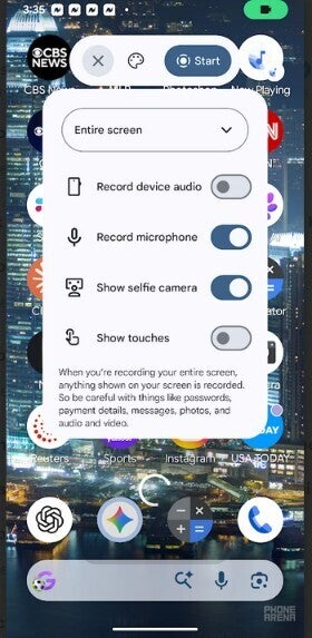 Screenshot shows new Screen Reactions feature coming soon with the next Pixel Drop.
