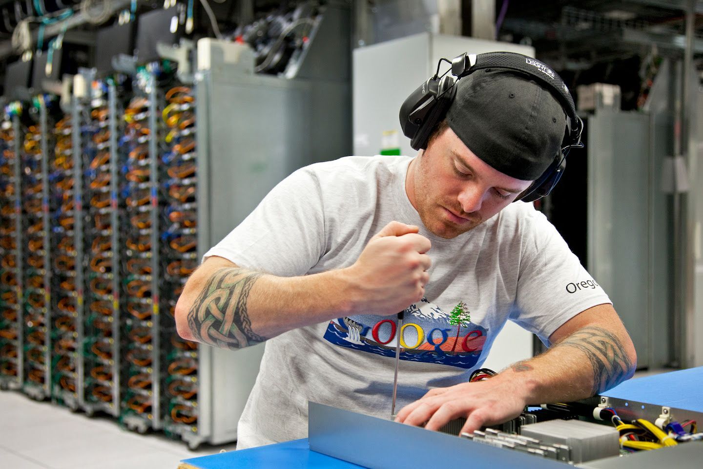 Old phones need to be stripped down to the motherboard before connecting them into a cluster. | Image by Google - Google wants to use your old phone to power a data center