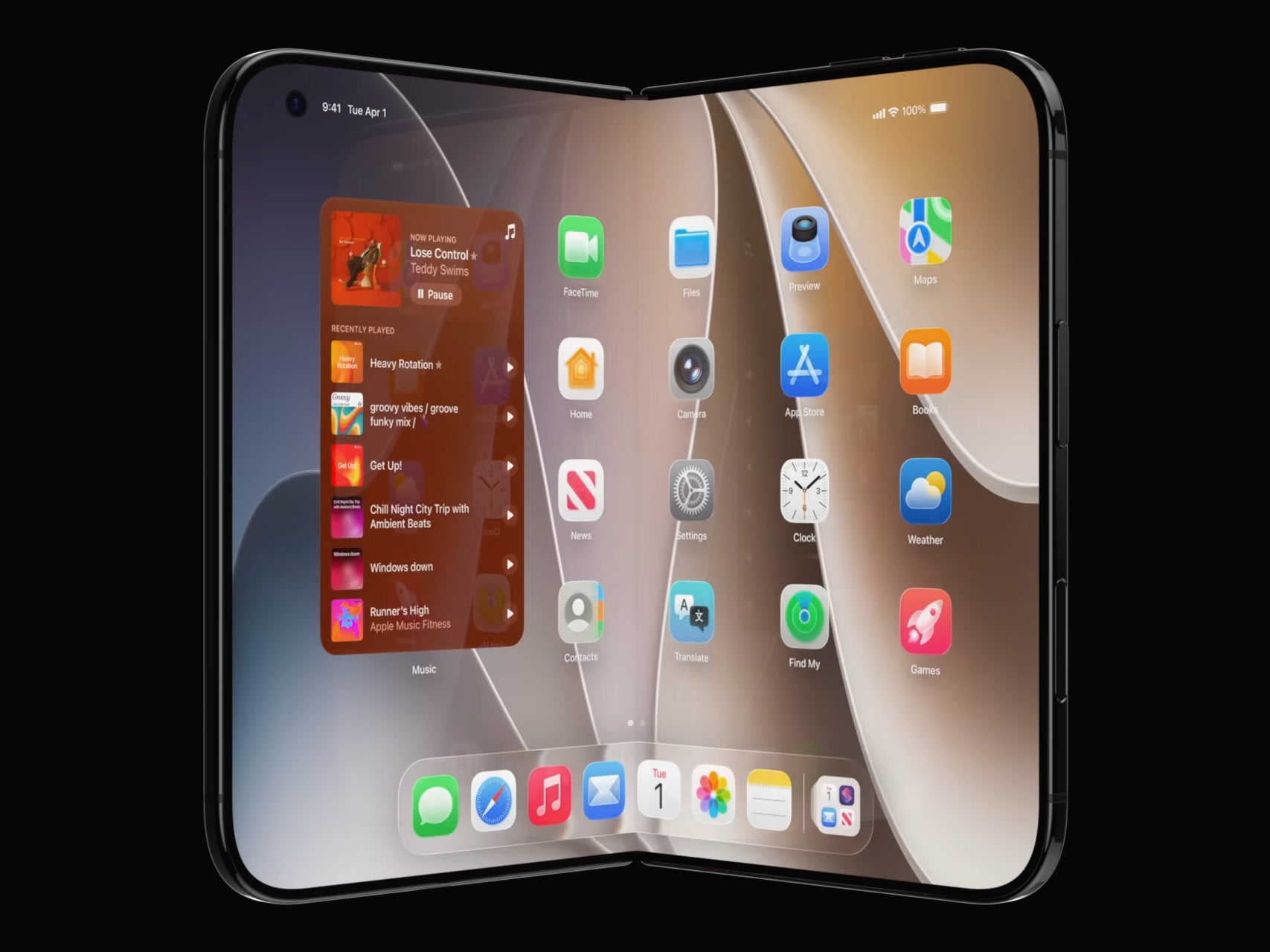 Leaked foldable iPhone Ultra design render