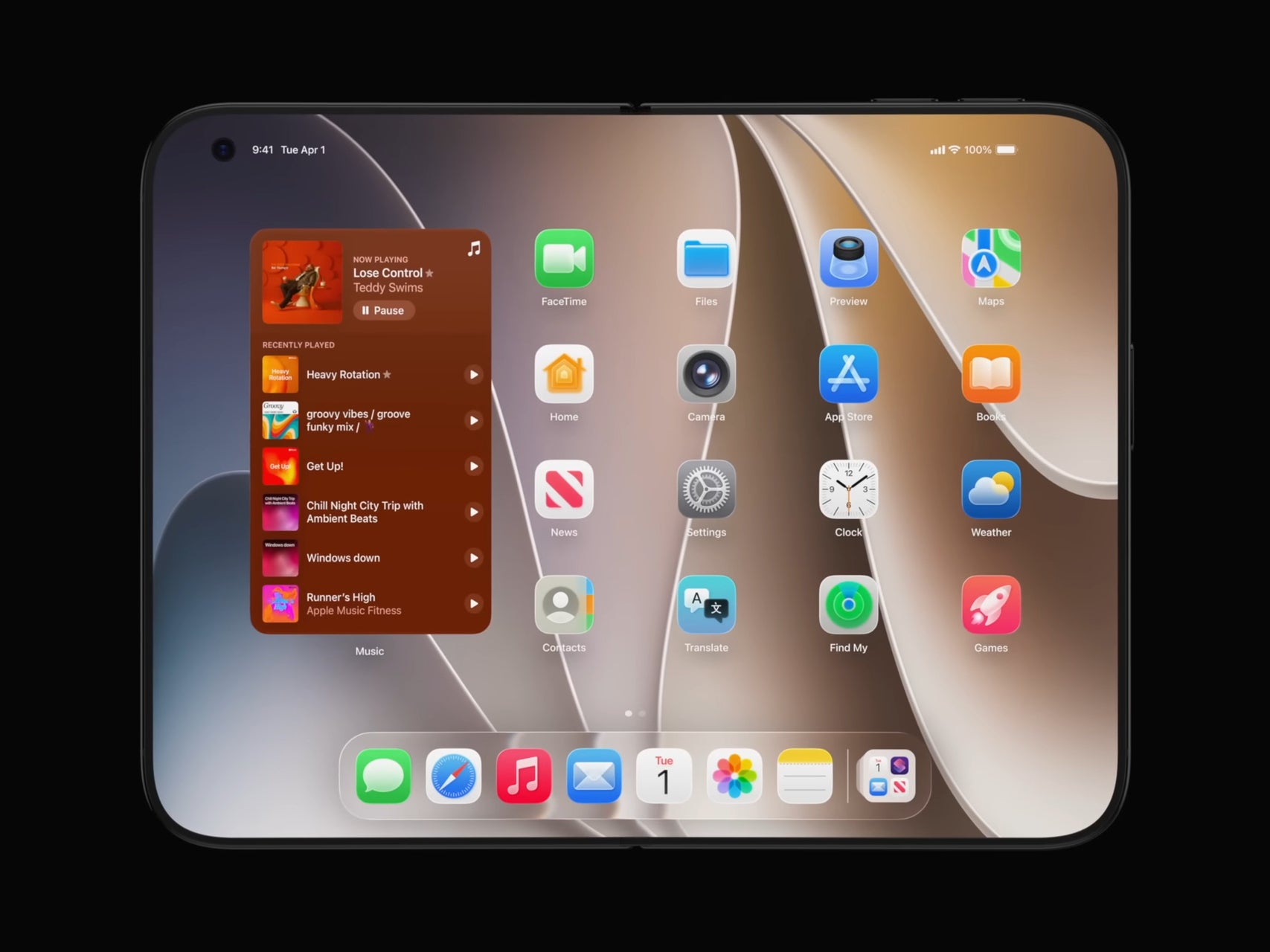 Leaked foldable iPhone design render