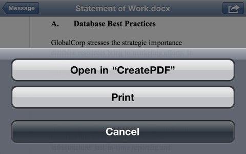 CreatePDF for iOS is Adobe's official app for converting PDF files