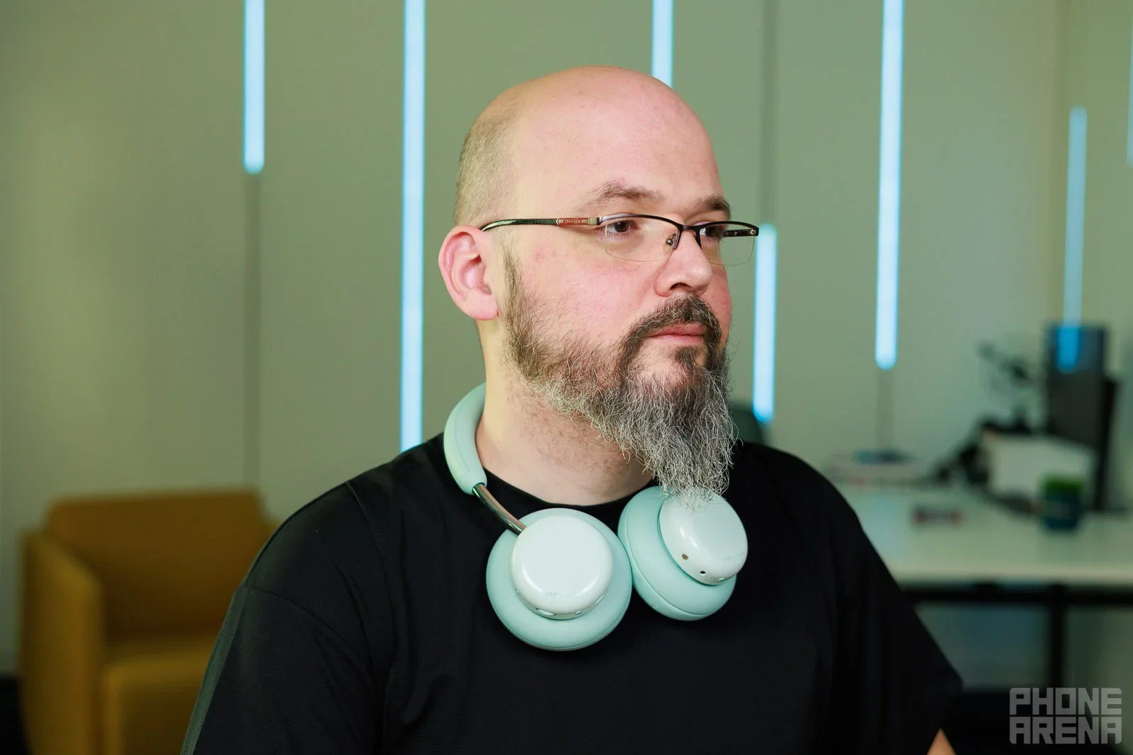 Preslav looking calm and excited at the same time. The reason is the CMF Headphone Pro. | Image by PhoneArena - The CMF Headphone Pro went from "hard to beat" to absolutely amazing at 38% off