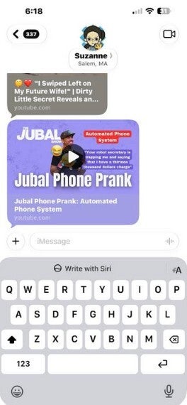 Screenshot shows new &amp;quot;Type to Siri&amp;quot; button in Messages app on iOS 27 beta 2.