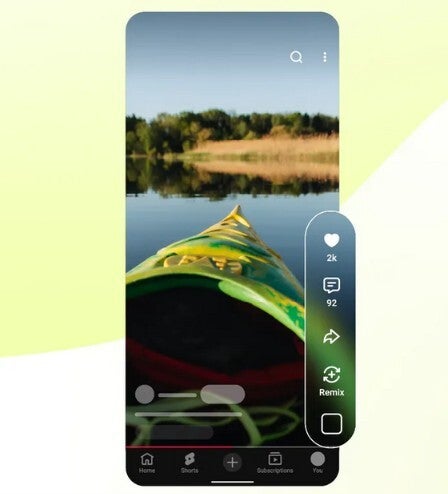 Image shows off new YouTube Shorts feature.