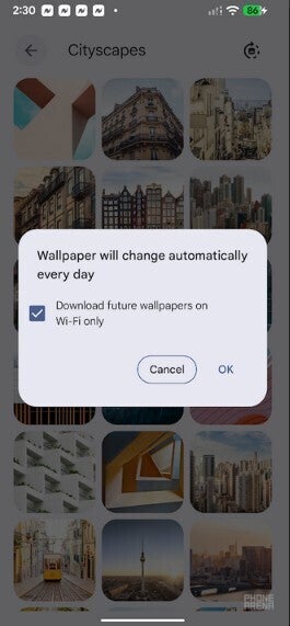 Screenshot shows current, less capable version of Pixel&amp;#039;s wallpaper shuffle.