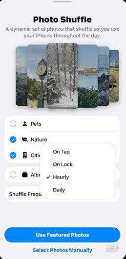 Screenshot shows the easy to use iOS Picture Shuffle.
