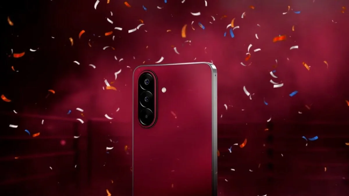 Galaxy phone in red.