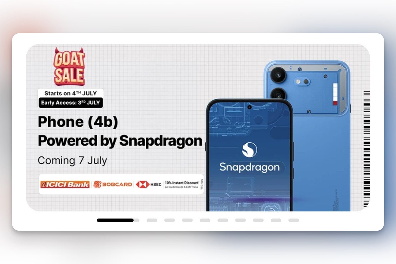 Flipkart banner teasing Nothing Phone 4b with Snapdragon, July 7