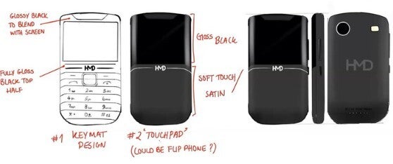 Tweet showing design sketch and renders for HMD&amp;#039;s new phone.