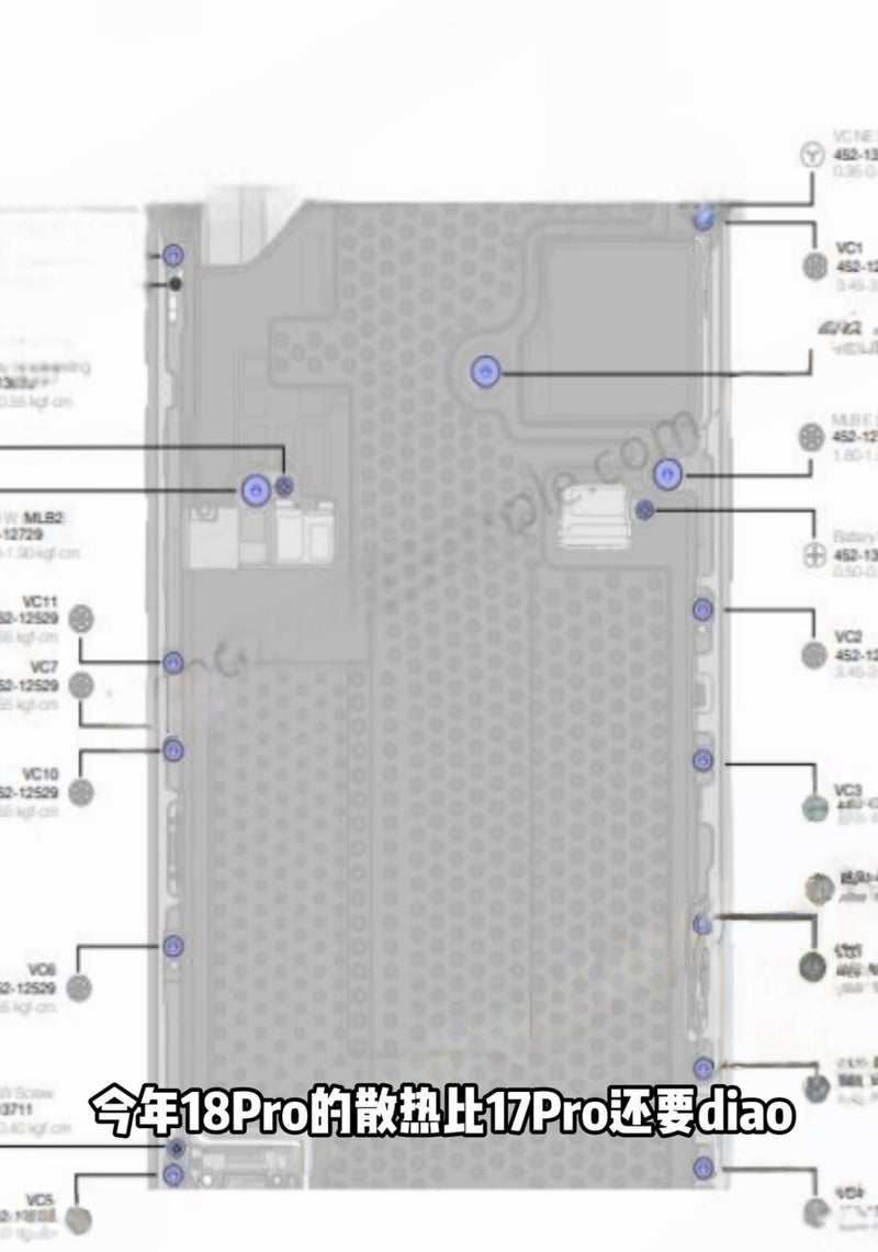 Leaked iPhone 18 Pro internal schematics.