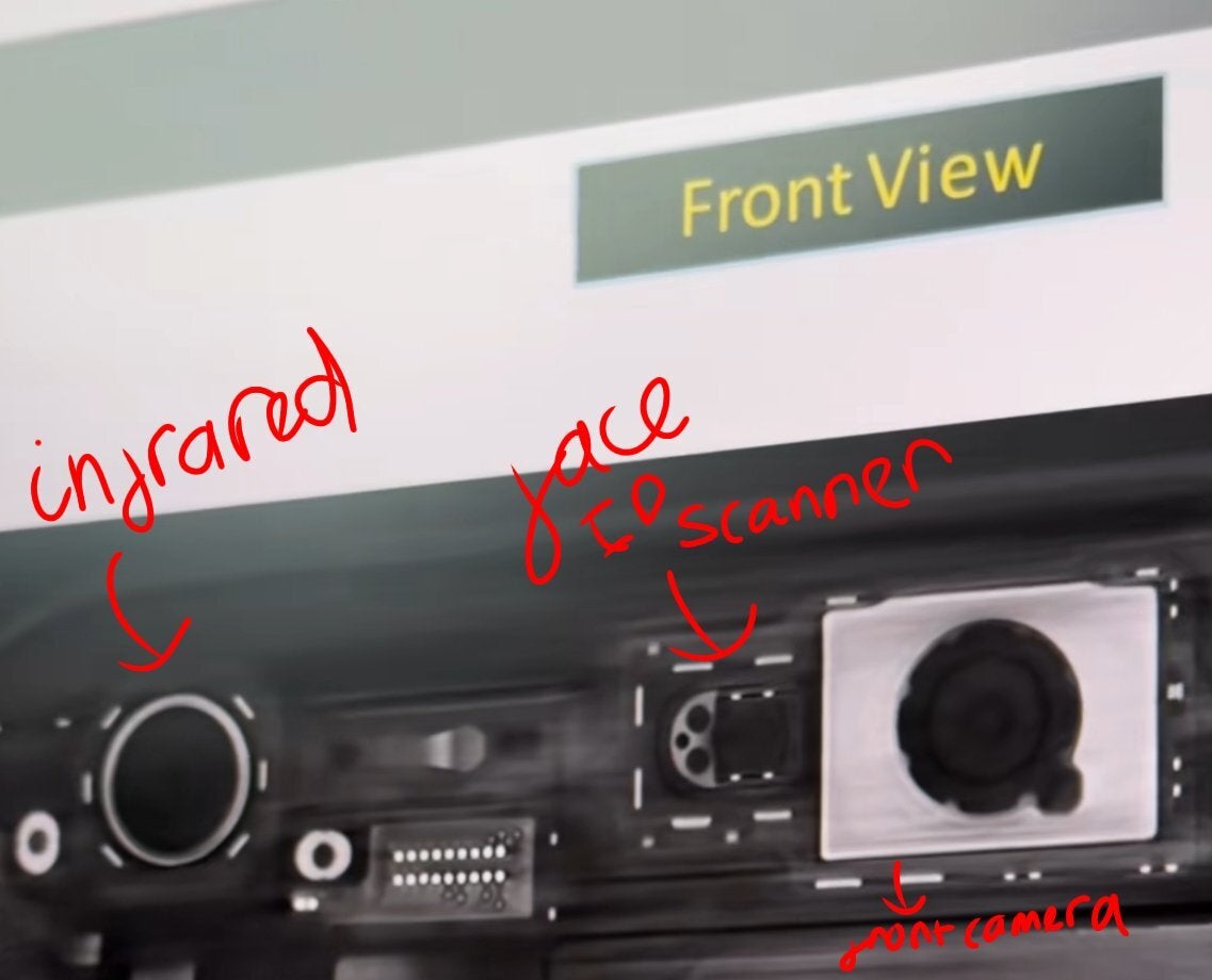 The arrangement of the Face ID components points toward a smaller Dynamic Island cutout. | Image by X - Massive iPhone 18 Pro leak reveals internals, changes in cooling, Dynamic Island