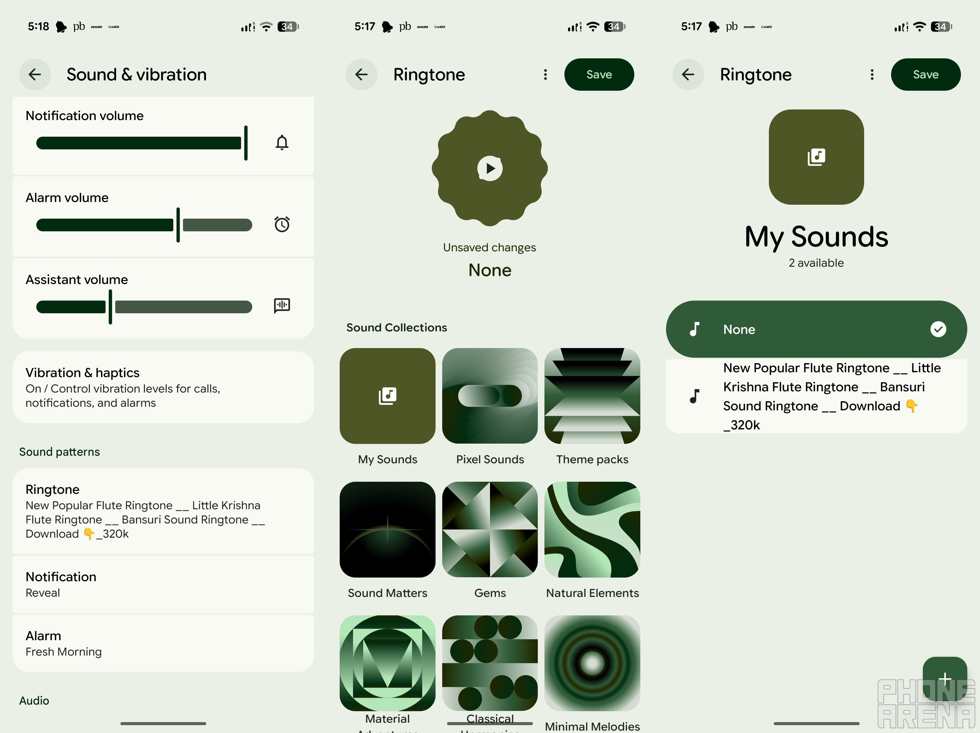 Setting Ringtone in Pixel phone.