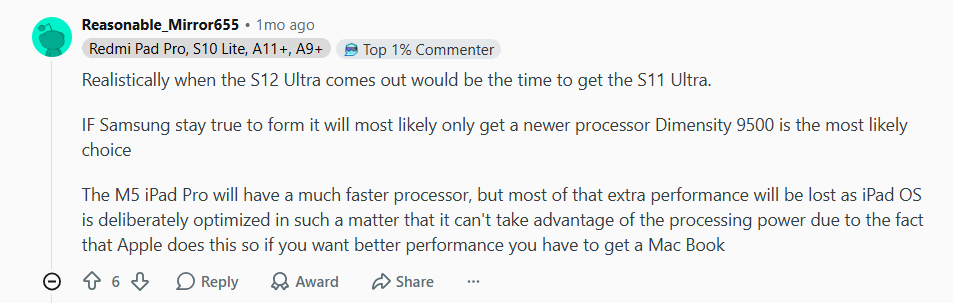 This makes a lot of sense, though. | Image by Reddit - The Galaxy Tab S12 series launch might have just been revealed