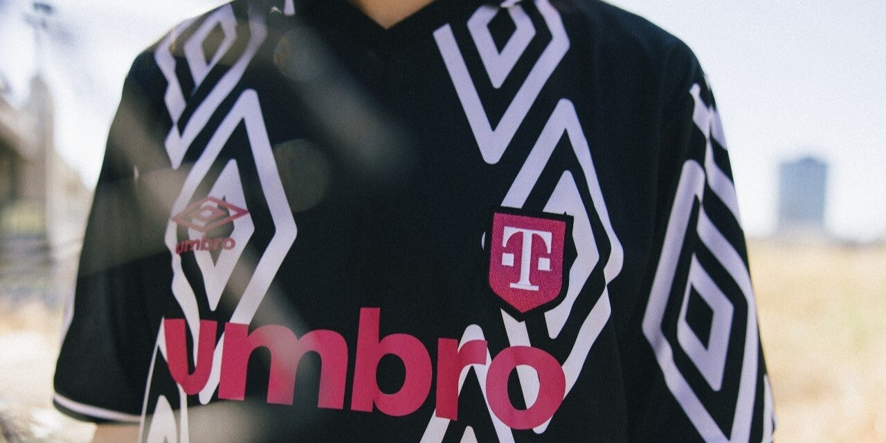 T-Mobile x Umbro jerseys. | Image by T-Mobile - Even T-Mobile Tuesdays merch isn't free anymore