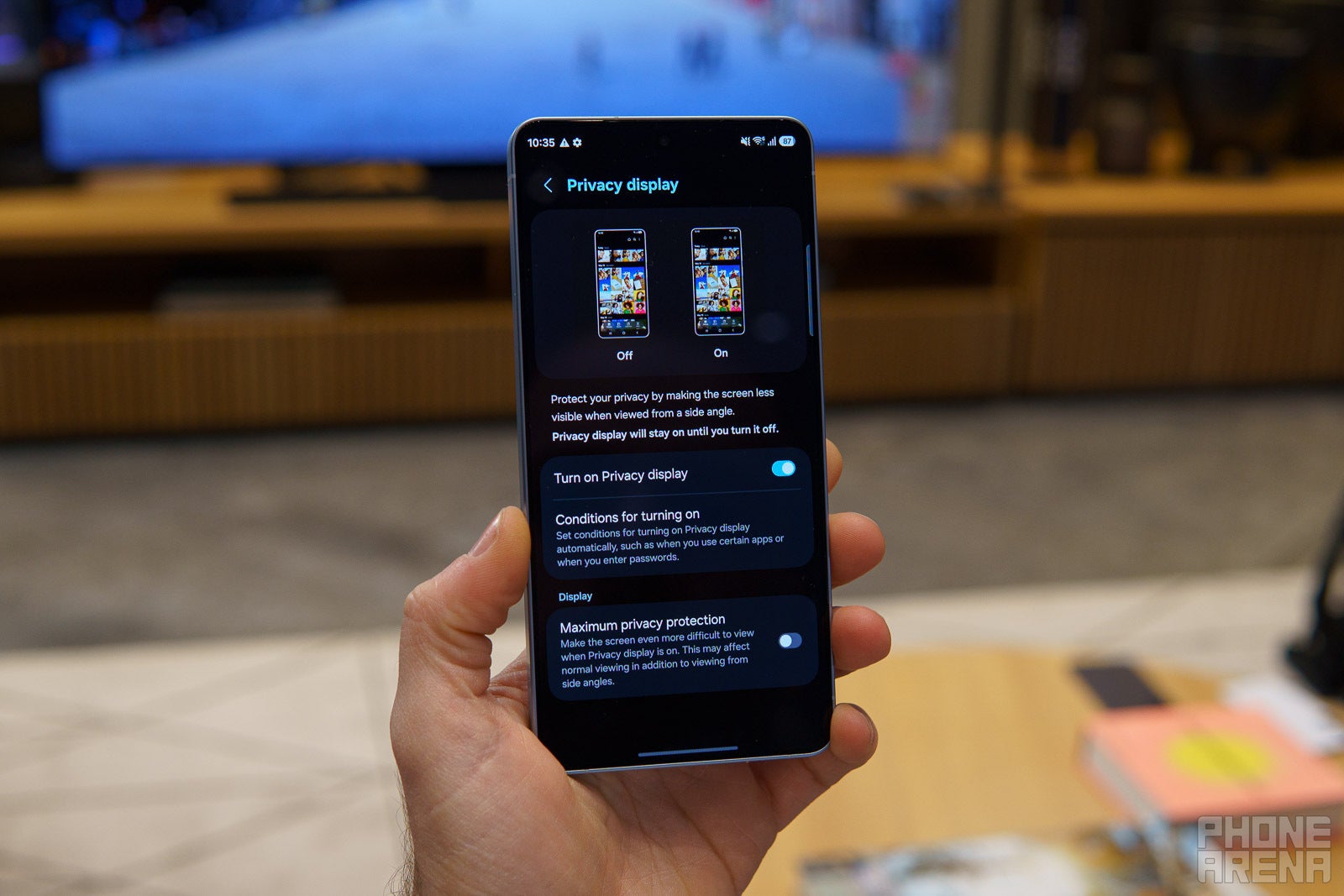 Privacy display feature of S26 Ultra.